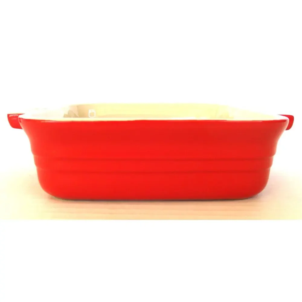 NIB LE CRUESET Mini Covered Round Cocette and 4-Inch Baking Dish Red Cast Iron